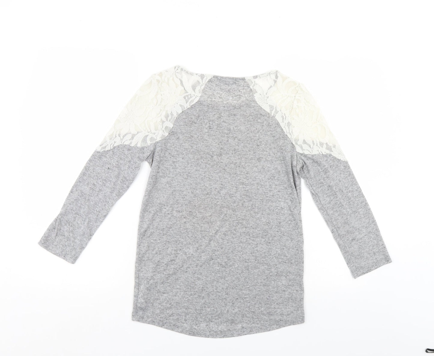 F&F Womens Grey Floral  Pullover Jumper Size 8