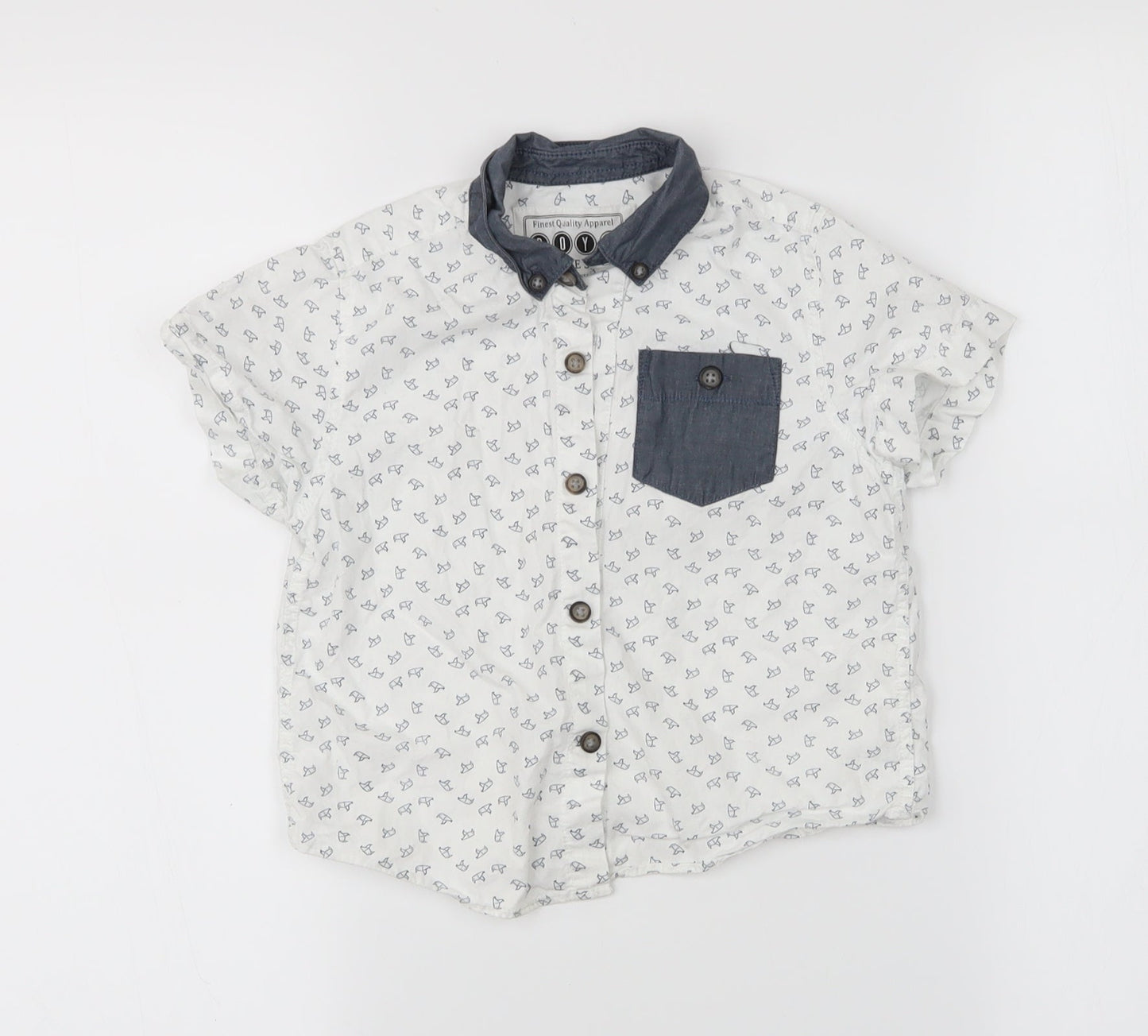 Preworm Boys White Animal Print   Button-Up Size 3 Years  - Birds