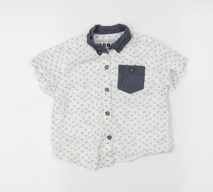 Preworm Boys White Animal Print   Button-Up Size 3 Years  - Birds