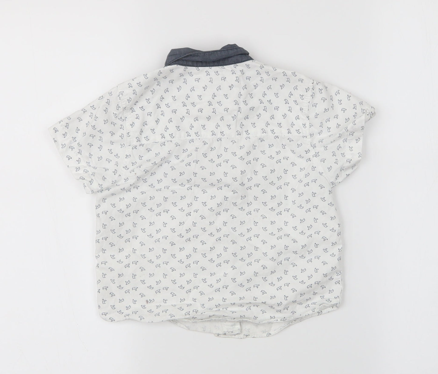 Preworm Boys White Animal Print   Button-Up Size 3 Years  - Birds
