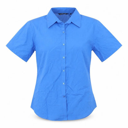Womens UK Size 12 Premier Blue Basic Button-Up