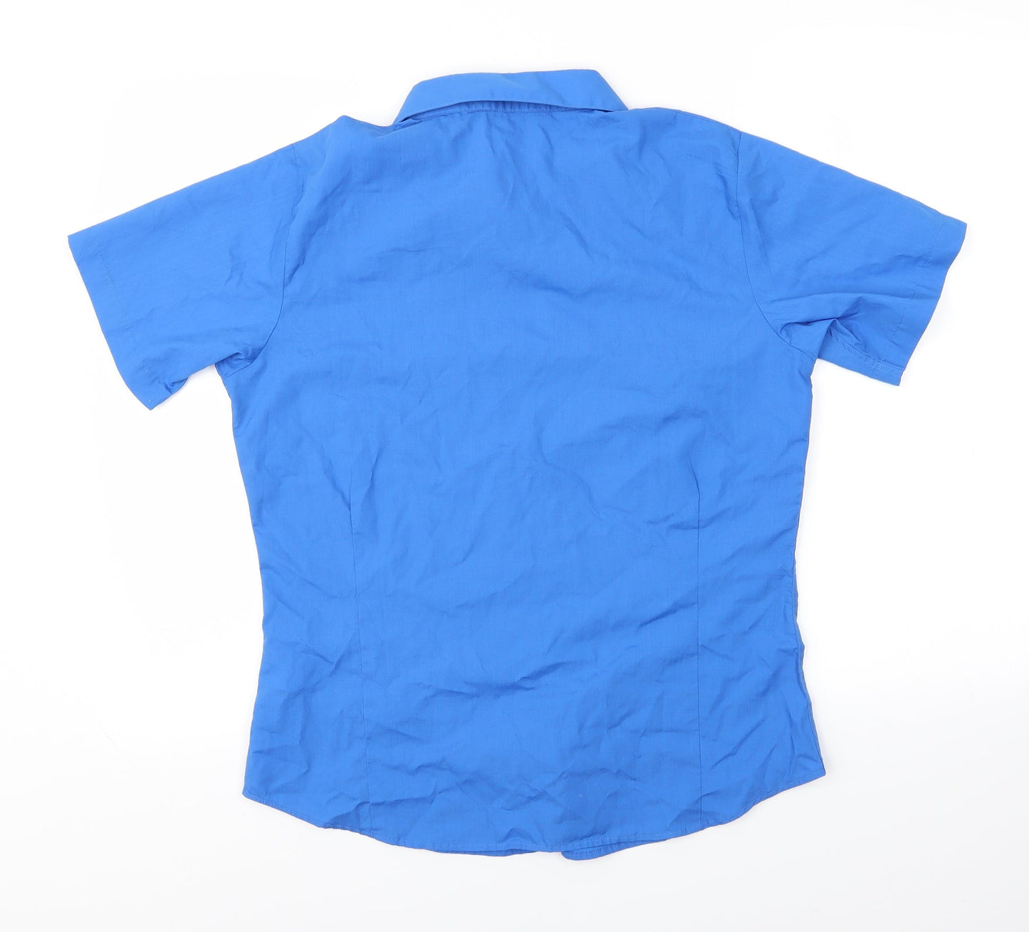 Womens UK Size 12 Premier Blue Basic Button-Up