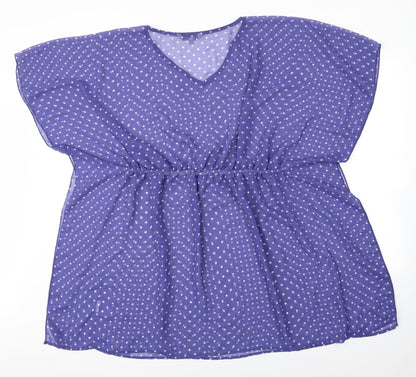 Womens UK Size S Peacocks Purple Basic Blouse