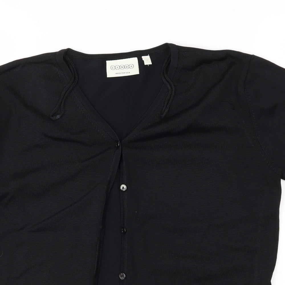 Womens UK Size M Canda Black Cardigan Jumper