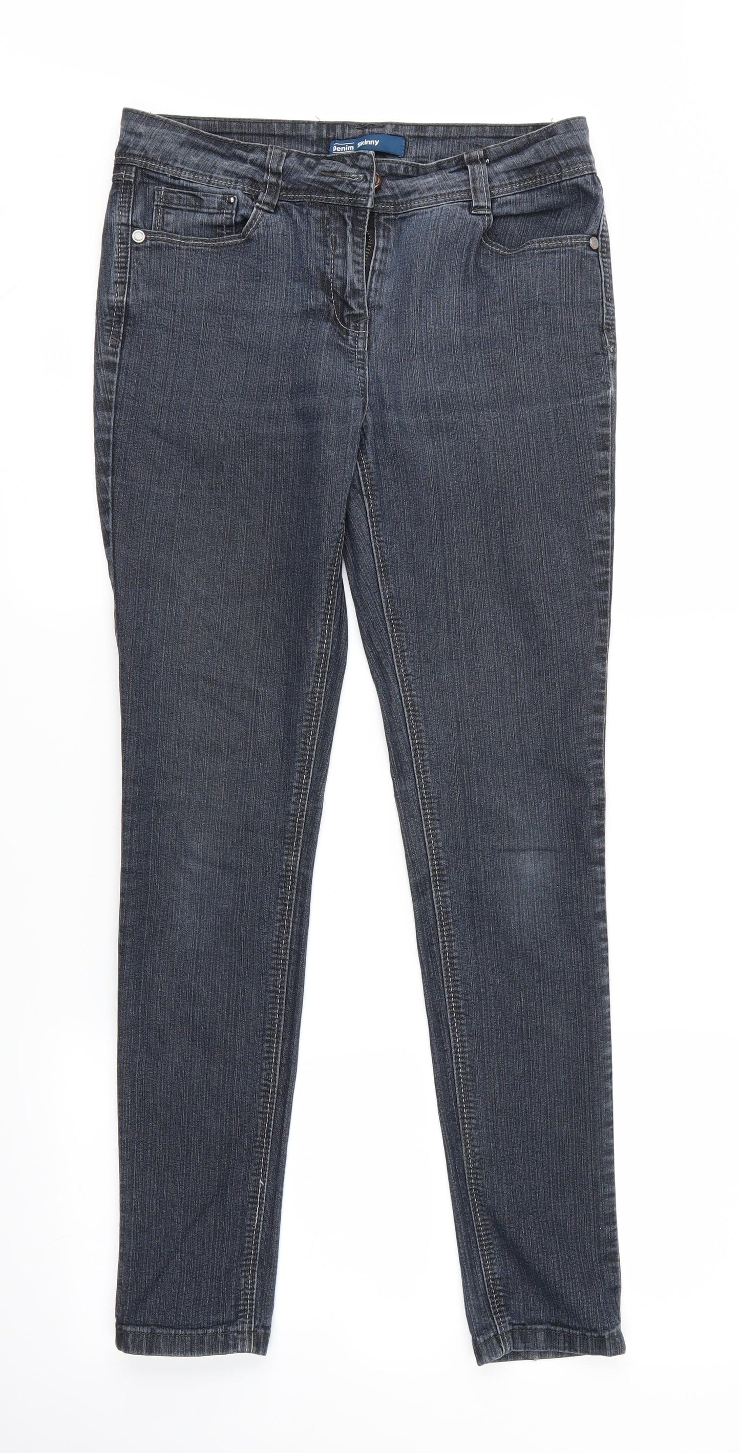 Womens UK Size 8 Denim Regular Fit Skinny Blue Jeans