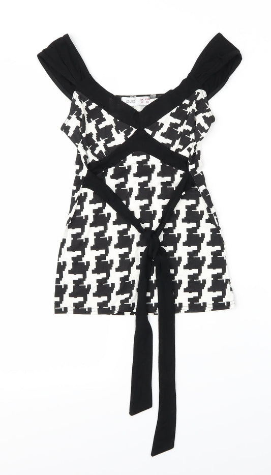 Quiz Womens Multicoloured Geometric  Basic Tank Size 10