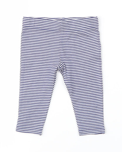 F&F Boys Blue Striped   Leggings Size 3-6 Months