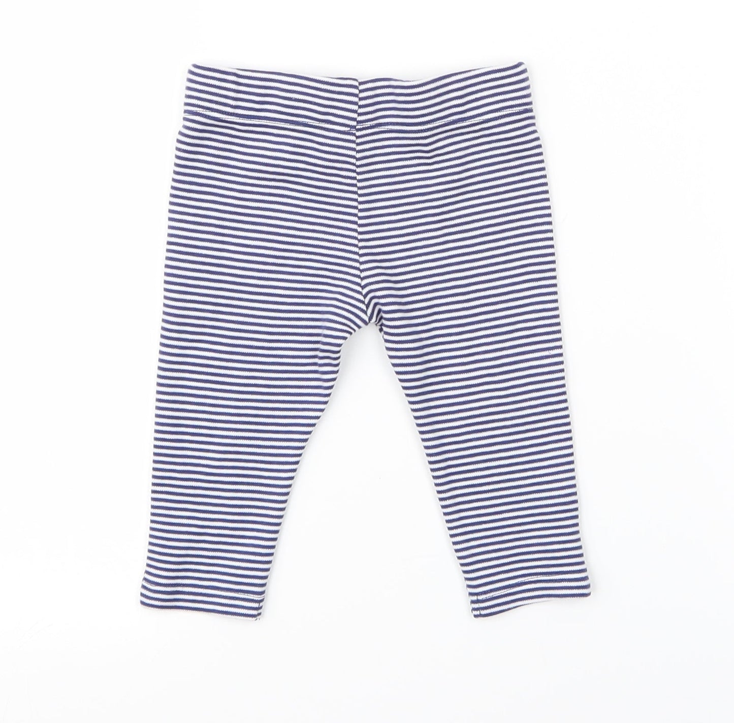F&F Boys Blue Striped   Leggings Size 3-6 Months