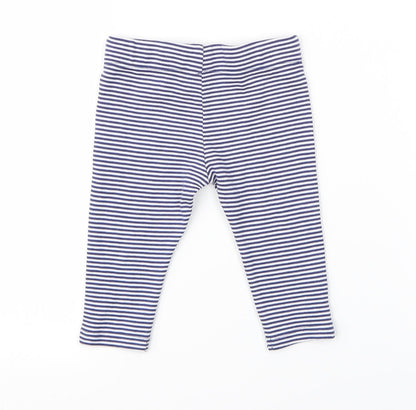F&F Boys Blue Striped   Leggings Size 3-6 Months