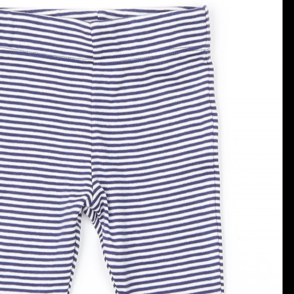 F&F Boys Blue Striped   Leggings Size 3-6 Months