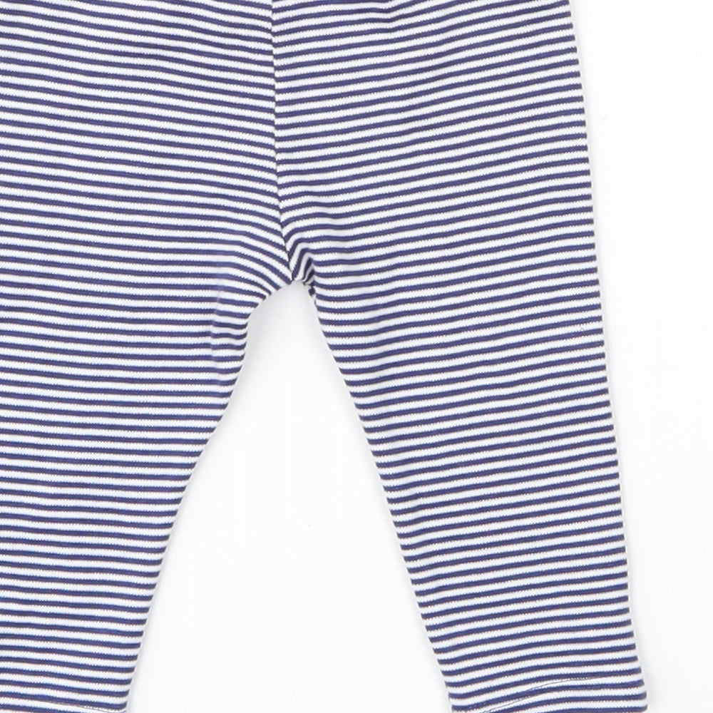 F&F Boys Blue Striped   Leggings Size 3-6 Months
