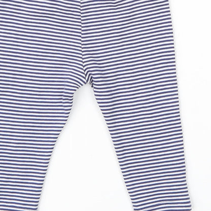 F&F Boys Blue Striped   Leggings Size 3-6 Months