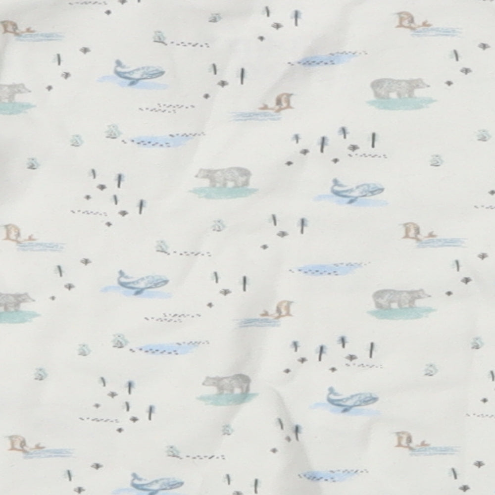 Fred & Flo Girls White Animal Print  Basic T-Shirt Size 0-3 Months  - Bears, Whales, Seals