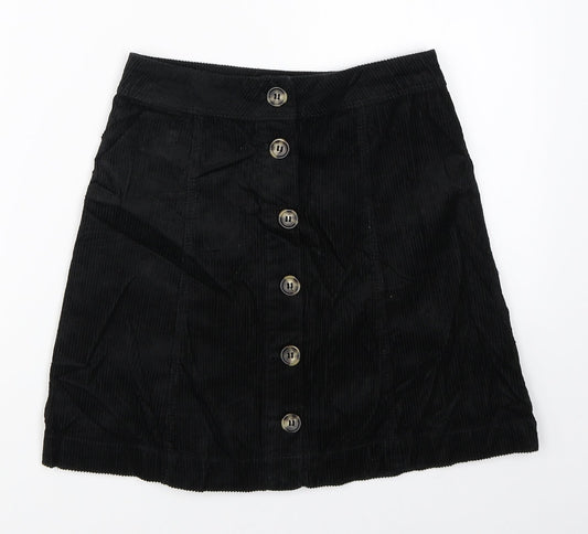 Divided Womens Black  Corduroy A-Line Skirt Size 4