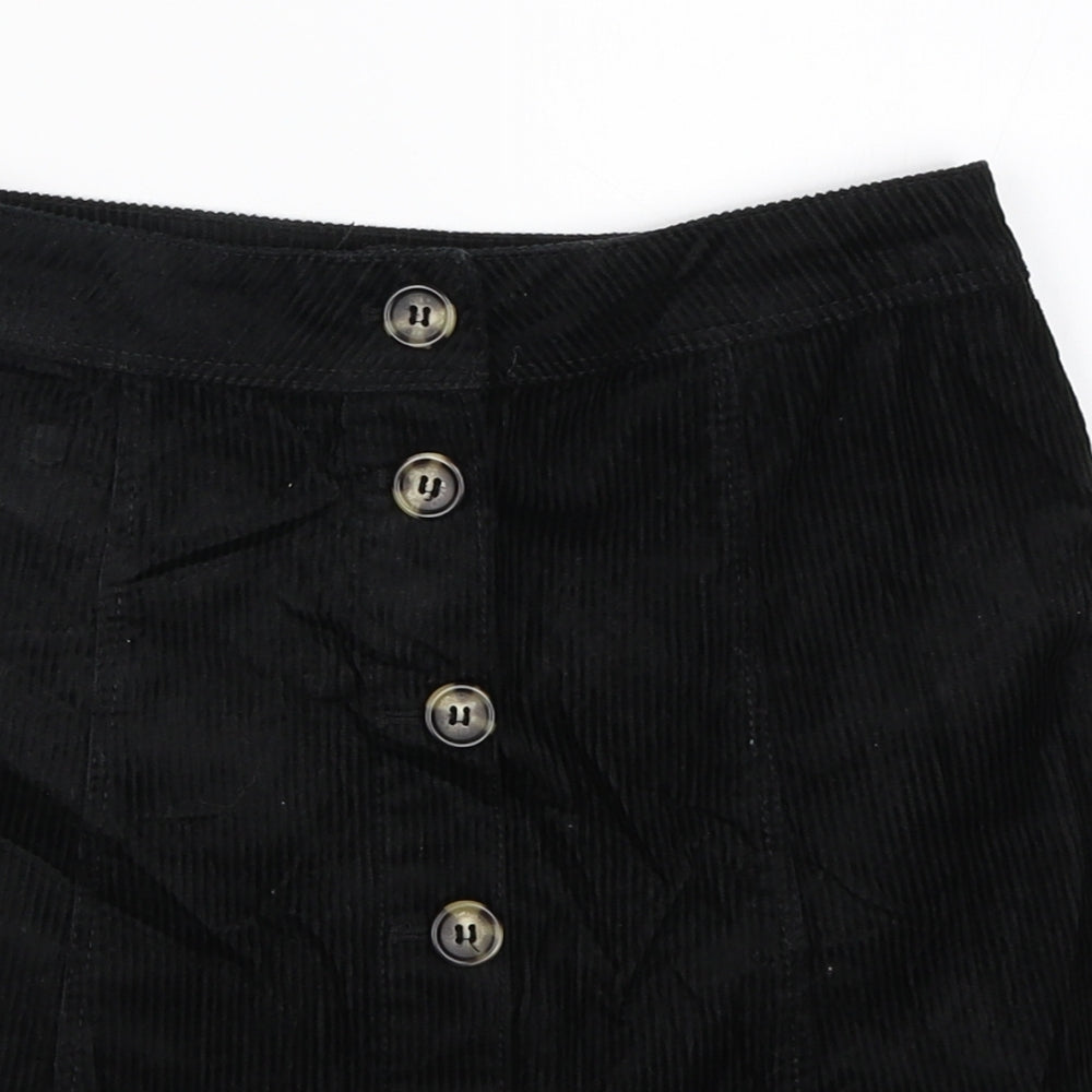 Divided Womens Black  Corduroy A-Line Skirt Size 4