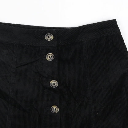 Divided Womens Black  Corduroy A-Line Skirt Size 4