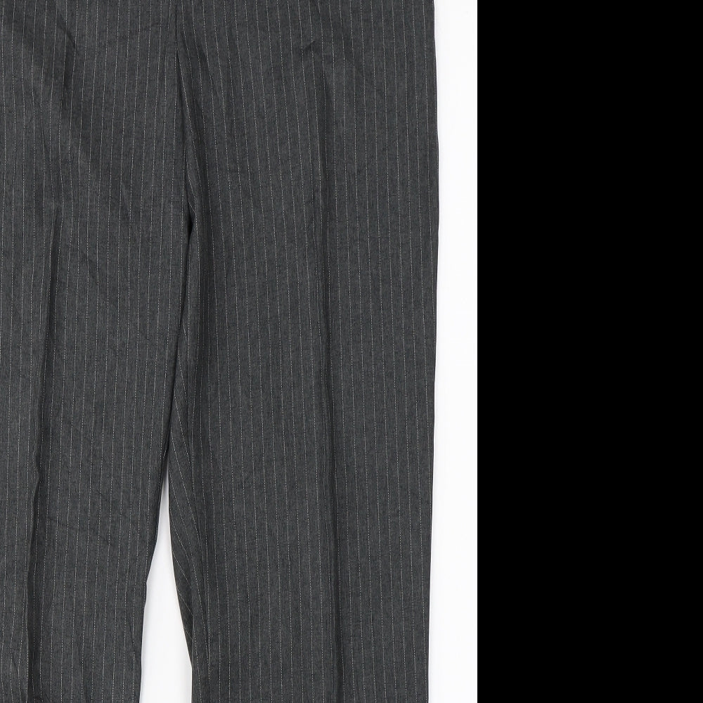 Womens UK Size 14 Preworn Regular Fit Dress Pants Grey Trousers