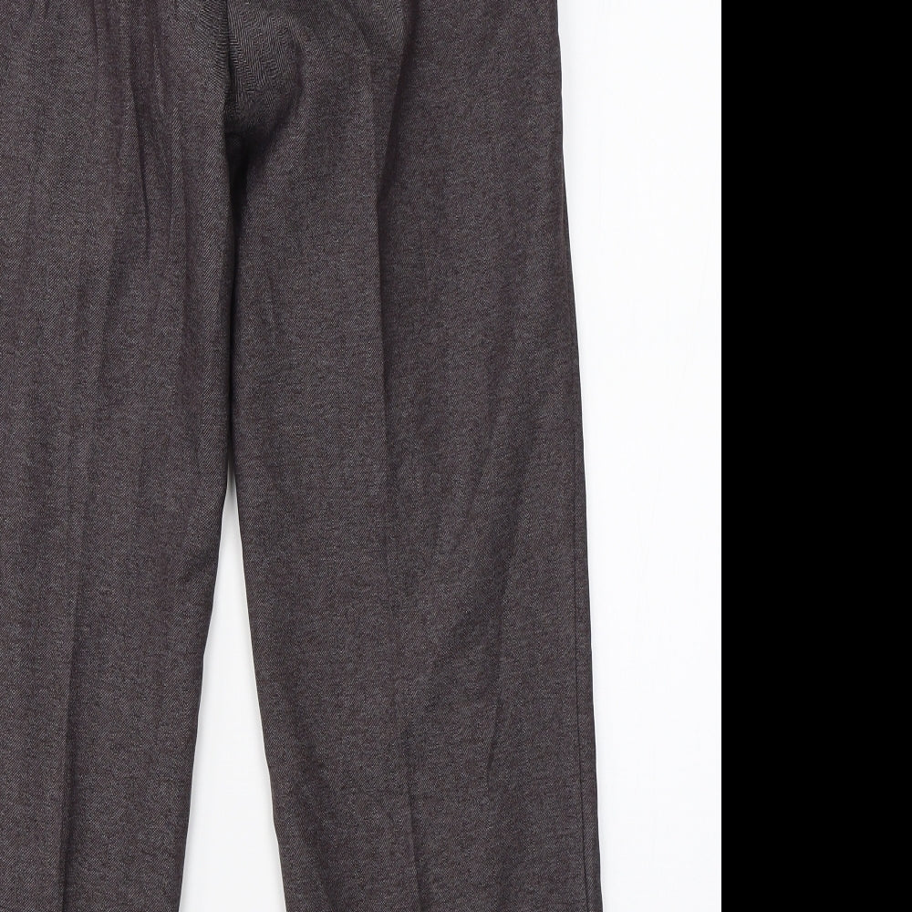 Womens UK Size 12 Marks & Spencer Regular Fit Dress Pants Brown Trousers