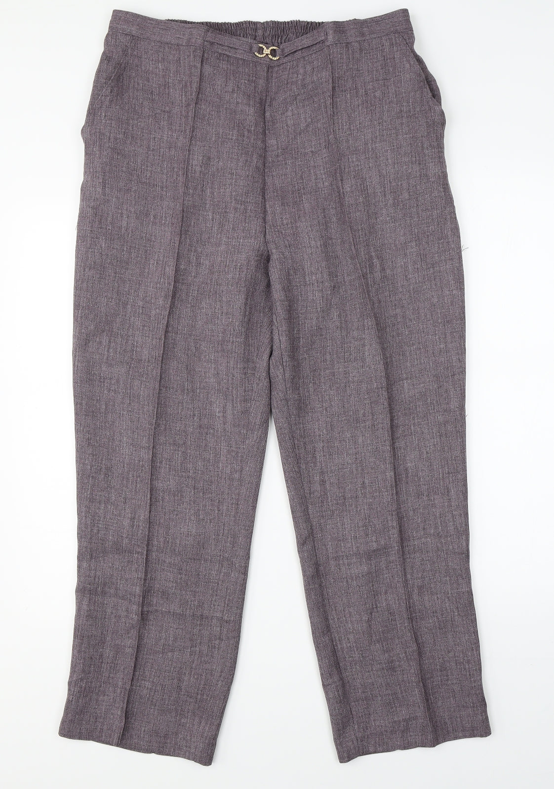Womens UK Size 18 Damart Regular Fit Dress Pants Purple Trousers
