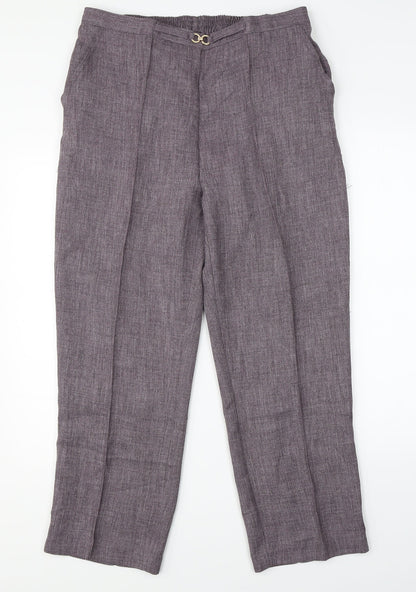 Womens UK Size 18 Damart Regular Fit Dress Pants Purple Trousers