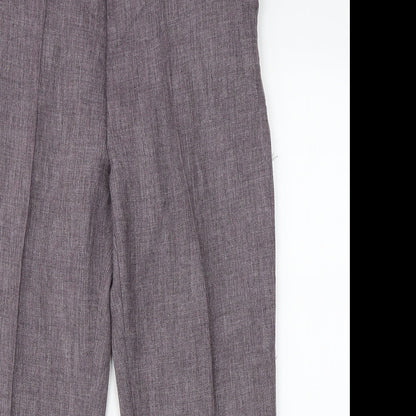 Womens UK Size 18 Damart Regular Fit Dress Pants Purple Trousers