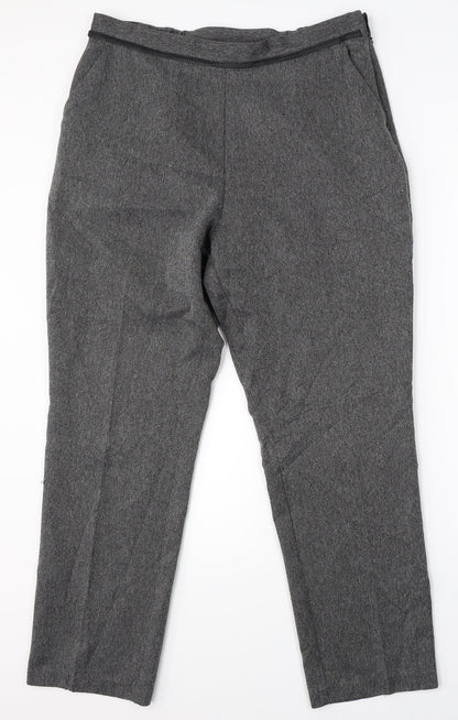 Womens UK Size 14 Marks & Spencer Regular Fit Dress Pants Grey Trousers