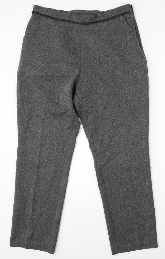Womens UK Size 14 Marks & Spencer Regular Fit Dress Pants Grey Trousers