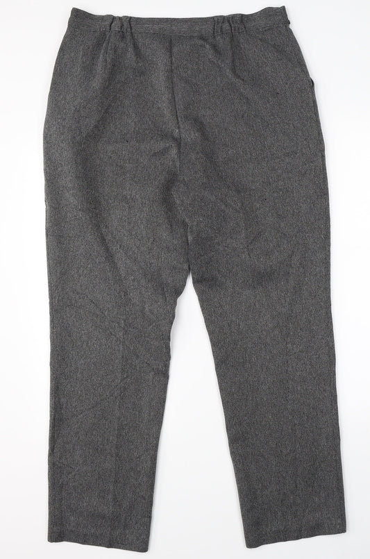 Womens UK Size 14 Marks & Spencer Regular Fit Dress Pants Grey Trousers