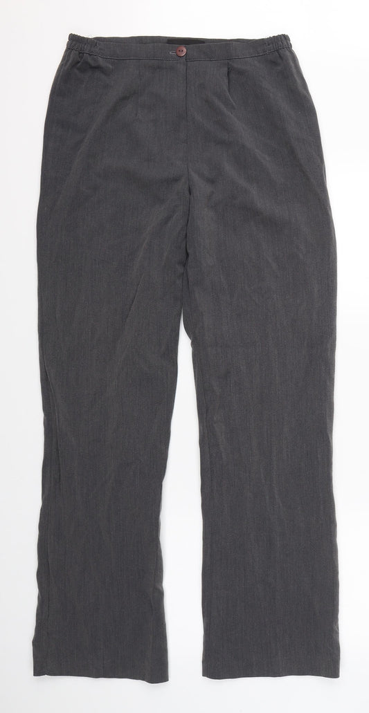 Just Elegance Womens Grey   Dress Pants Trousers Size 14 L30 in