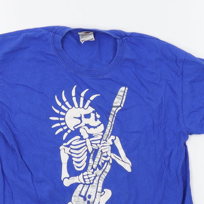 Fruit of the Loom Boys Blue   Basic T-Shirt Size 7-8 Years  - skeleton