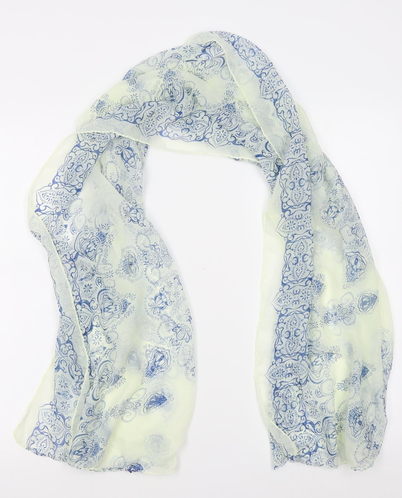 Preworn Womens White Floral   Scarf