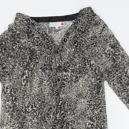 papersun Womens Grey Animal Print  Cardigan Jumper Size 10