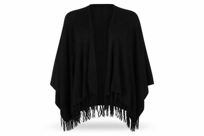 Womens UK Size One Size text Black Cape Jumper