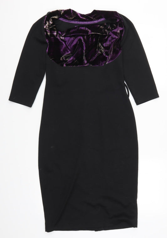 Betty Jackson Womens Black   Pencil Dress  Size 8  - Purple