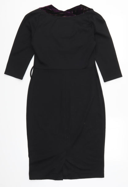 Betty Jackson Womens Black   Pencil Dress  Size 8  - Purple