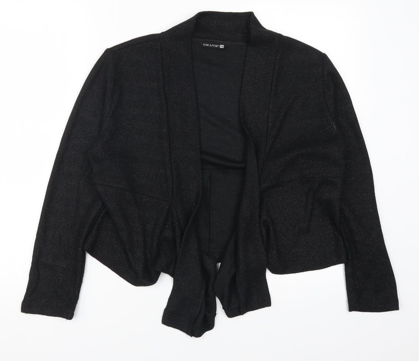 Womens UK Size 14 Viz A Viz Black Cardigan Jumper