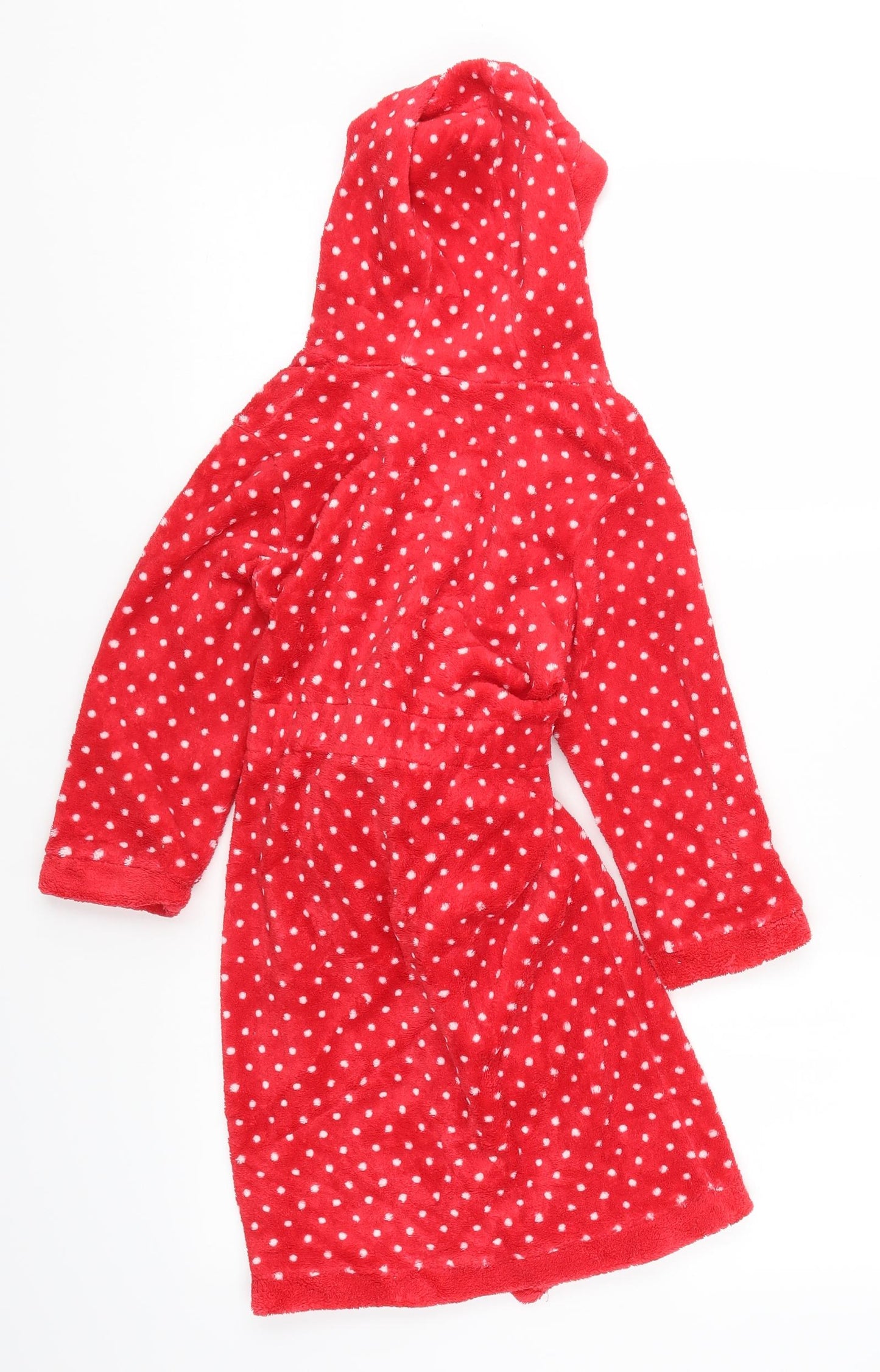 Mini Club Girls Red Polka Dot  Kimono Robe Size 5-6 Years