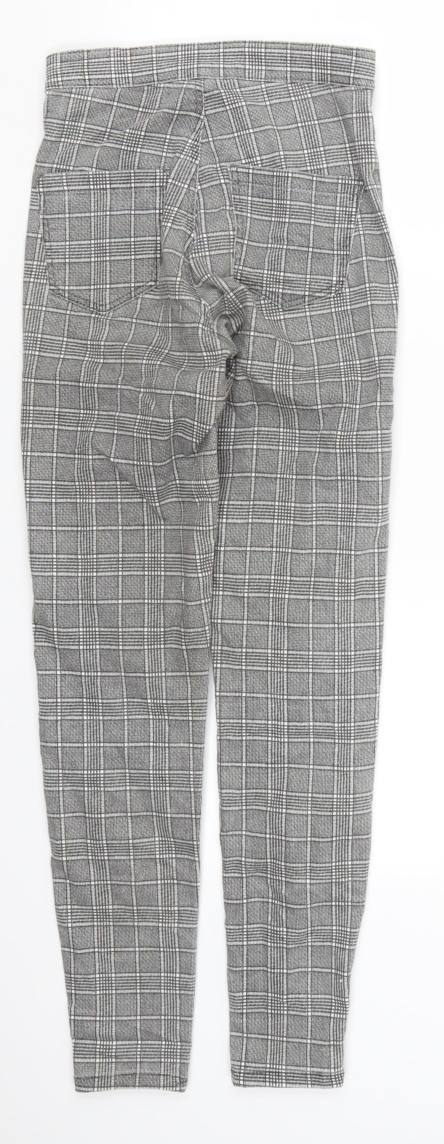 Topshop Womens Grey Check  Carrot Trousers Size 26 in L26 in