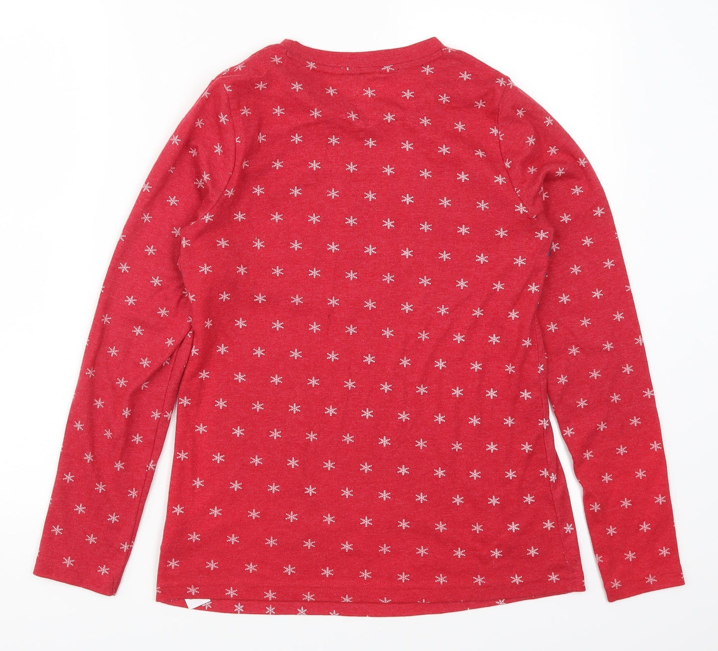 Primark Womens Red Geometric  Top Pyjama Top Size 4  - Snowflake Print