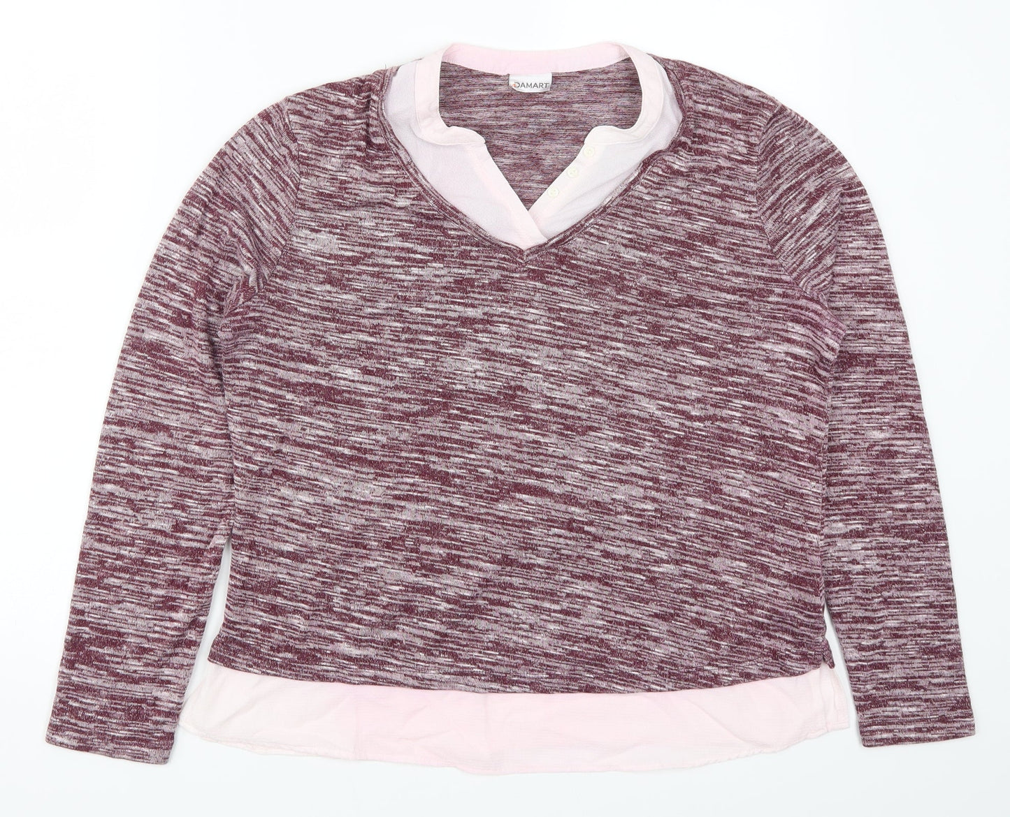 Womens UK Size 14 Damart Pink Basic T-Shirt