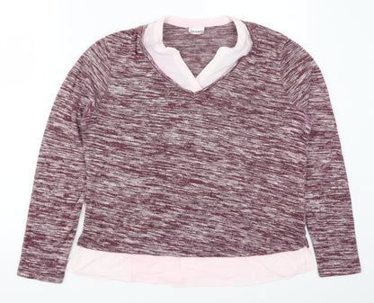 Womens UK Size 14 Damart Pink Basic T-Shirt