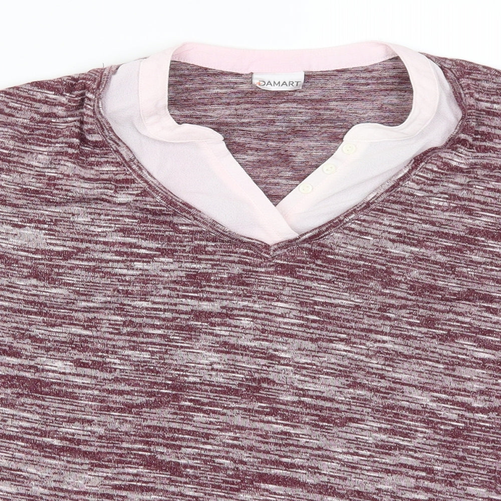 Womens UK Size 14 Damart Pink Basic T-Shirt