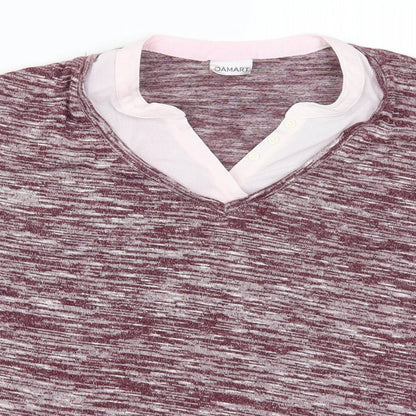 Womens UK Size 14 Damart Pink Basic T-Shirt