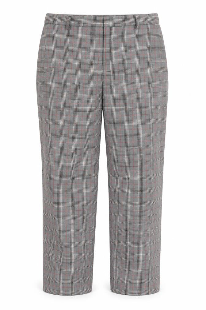 Marks & Spencer Womens Grey Check  Trousers  Size 16 L28 in - Red