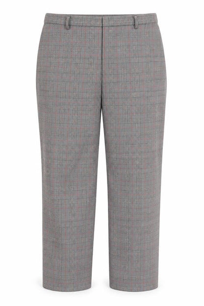 Marks & Spencer Womens Grey Check  Trousers  Size 16 L28 in - Red