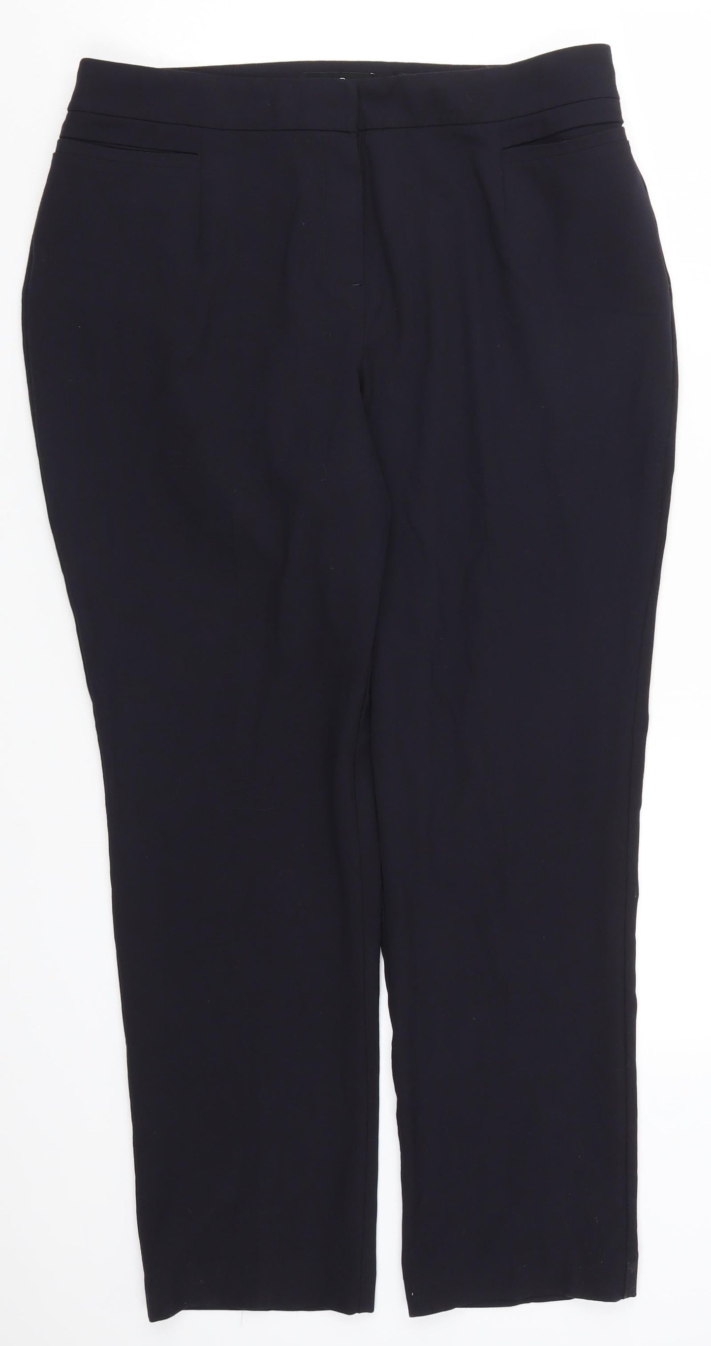 Womens UK Size 16 Label Be Regular Fit  Blue Trousers