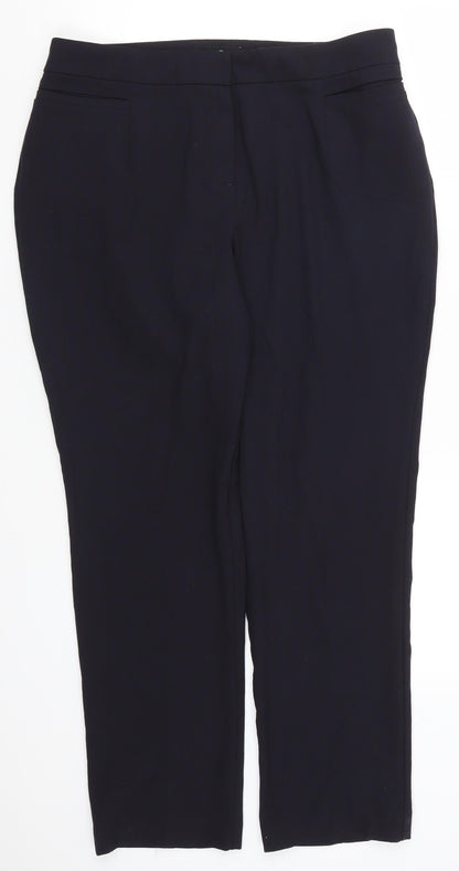 Womens UK Size 16 Label Be Regular Fit  Blue Trousers