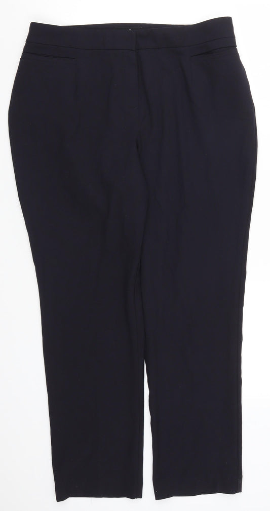 Womens UK Size 16 Label Be Regular Fit  Blue Trousers