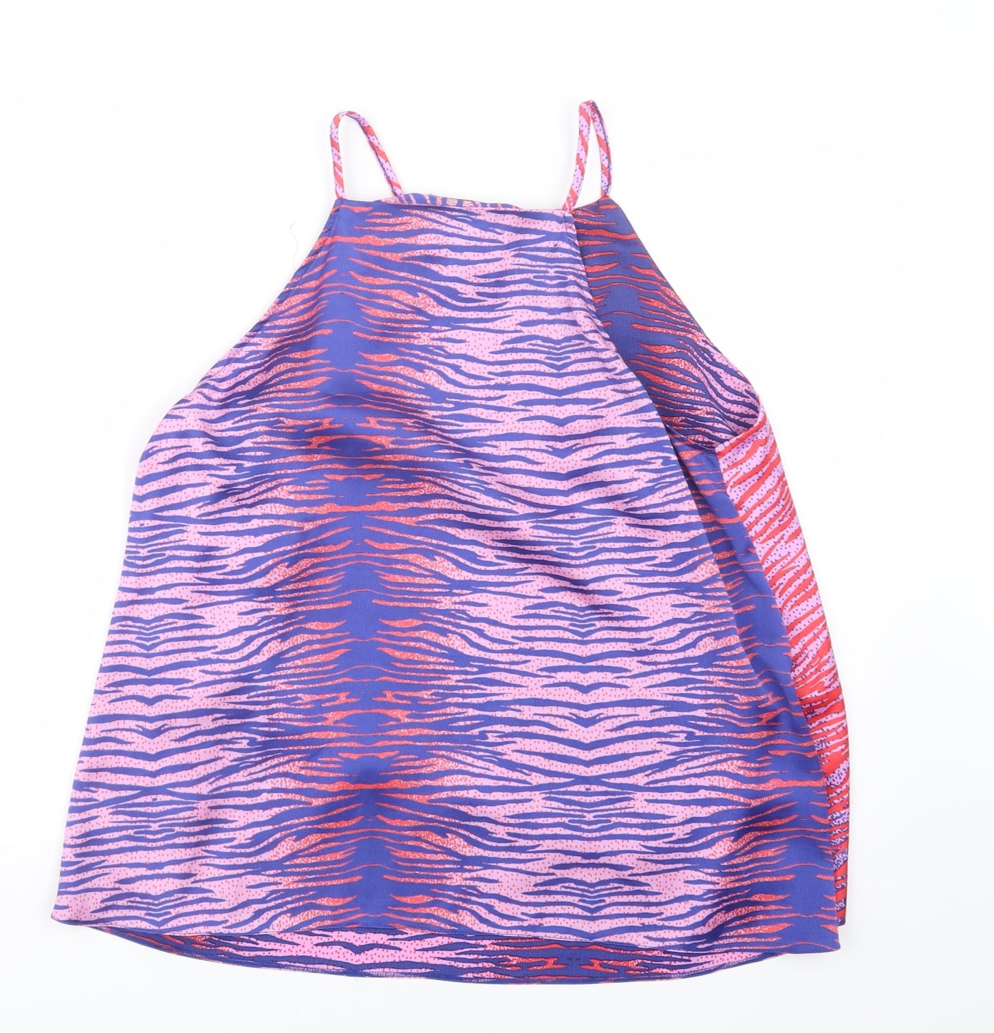 George Womens Red Geometric Satin Basic Blouse Size 14