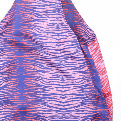 George Womens Red Geometric Satin Basic Blouse Size 14